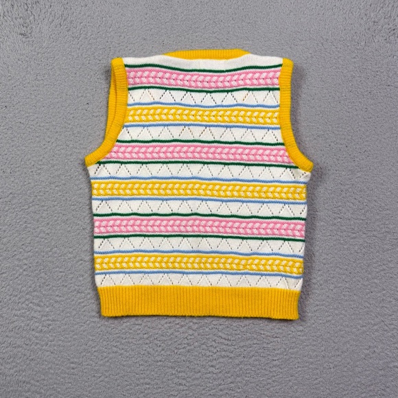 Kids vintage 80s blue bird knit sweater vest - Picture 4 of 4